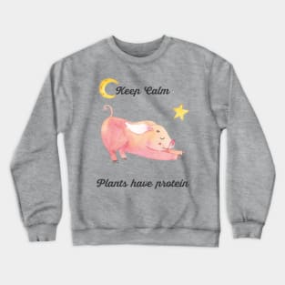 Keep Calm Plant Have Protein Yoga Piglet Crewneck Sweatshirt